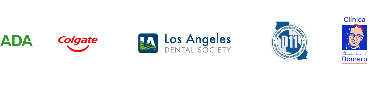 Sonsors include ADA. Colgate. Los Angeles Dental Society. D11 ASDA. Clinica Romero.